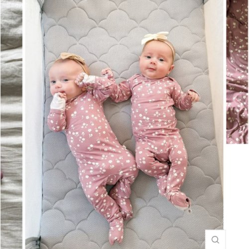 Mini Floral Baby Pink Convertible Footie Pajamas | günamüna