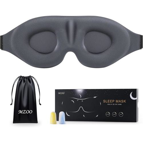 MZOO Luxury Sleep Eye Mask for Side Sleeper Men Women, Zero Eye Pressure 3D Sleeping Mask, Light Blocking Patented Design Night Blindfold, Soft Eye Shade Cover for Travel, Pink
