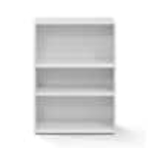 Furinno Wright 35.28 in. Soft White Faux Wood 3-shelf Standard Bookcase with Adjustable Shelves 17060WH