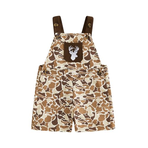 Toddler Baby Boy Hunting Outfit Duck Deer Suspender Romper Jumpsuit Bib Overalls Camouflage Fall Winter Clothes