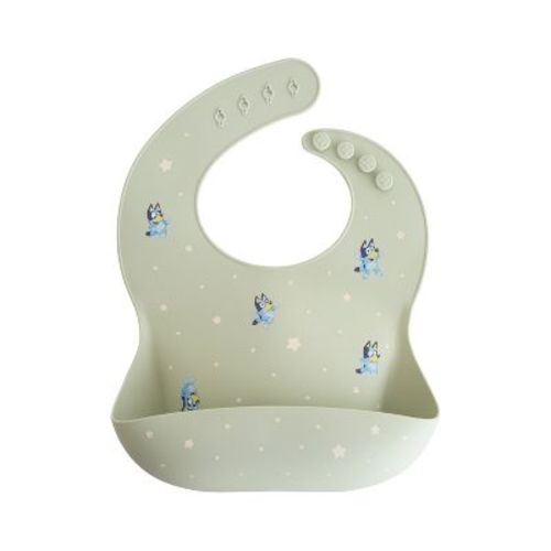 Bluey x Mushie Silicone Baby Bib Sage One Size