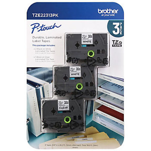 Brother TZe22313PK P-Touch Label Tape, 3 Pk. - Assorted