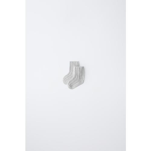 RIBBED KNIT SOCKS - Gray marl | ZARA United States