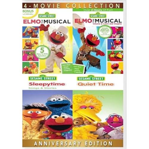 Sesame Street: Elmo's Musical 4-Film Collection: Elmo the Musical / Elmo the Musical Volume 2 / Sleepy-time Songs & Stories / Quiet Time [DVD] Region 1, Over 4-Hrs