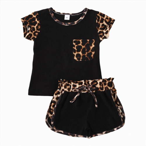 NIEWTR Toddler Baby Girls Summer Clothes Kid Girls Outfits Ruffle T Shirt and Shorts Set 3 6 12 18 24 Month 1t 2t 3t 4t Girl Clothes(Black,2-3 Years)