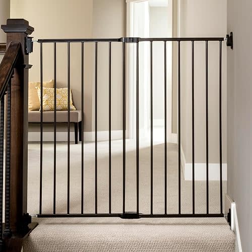 Regalo 2-in-1 Extra Tall Easy Swing Stairway and Hallway Walk Through Baby Gate, Award Winning Brand, 36 Inches Tall, Fits Openings Between 24 to 40.5 Inches,Black
