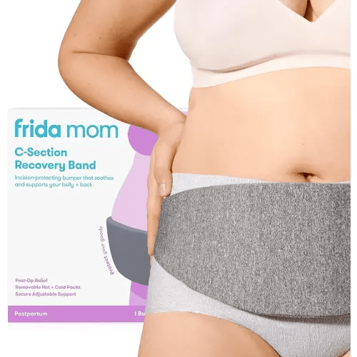 Frida Mom C-Section Hot & Cold Therapy Belly Binder, C-Section Recovery Must Have Belly Band, Incision Protector, for Post-Op & Swelling, Postpartum Essentials, After Birth Brace, Abdominal Binder