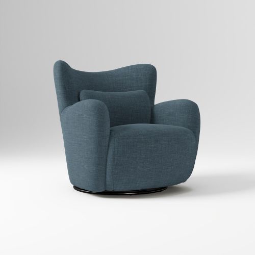 Kids Jodie Glider, Performance Yarn Dyed Linen Weave Petrol, Black