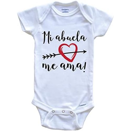 Really Awesome Shirts Mi Abuela Me Ama My Grandma Loves Me Spanish Language Grandchild Baby Bodysuit