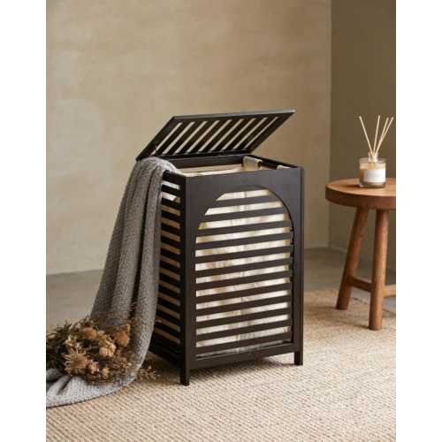 Bamboo Laundry Hamper with Lid, Removable Inner Bags, Waterproof Clothes Basket, Toy Storage Organizer