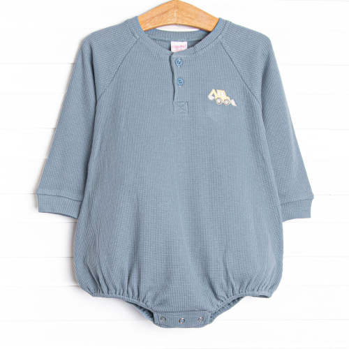 Bulldoze Builder Embroidered Waffle Knit Bubble, Blue – Stitchy Fish