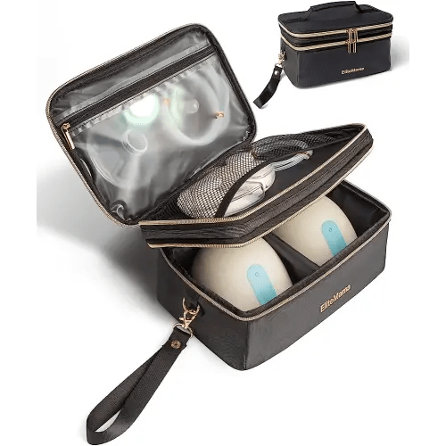 Wearable Breast Pump Bag for Work Portable Breast Pump Case for Travel Large Capacity Pumping Bags for All Breastfeeding Essentials Parts, Black