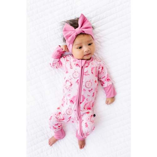 The Sleepy Sloth ZIp Jammies - ROYAL ROSÉ - NEWBORN