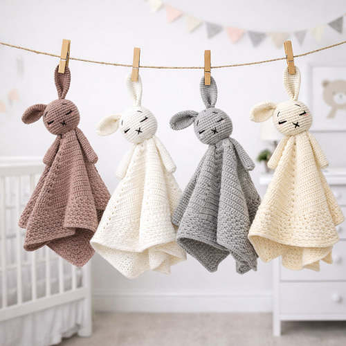 Crochet Lovey Bunny Blanket – Olive and Cradle