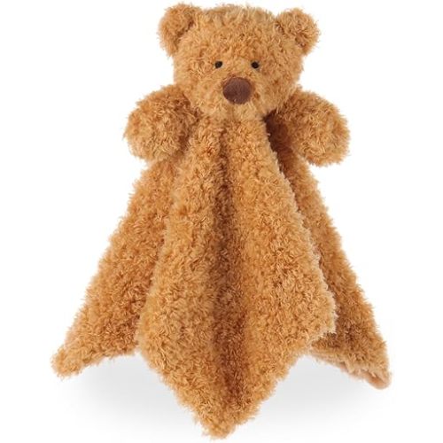 Apricot Lamb Velvet Bear Soft Loveys for Babies, Security Blanket for Baby Boy and Girl, 14x14 Inches for Infant and Toddlers