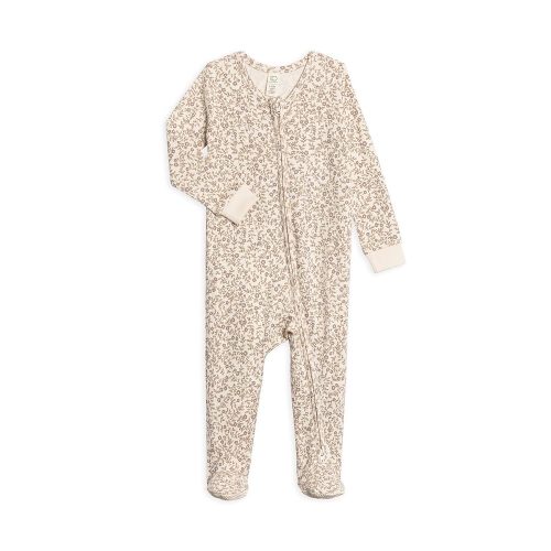 Colored Organics Baby Zip-Up Footed Sleeper with 2-Way Zipper - Newborn Organic Cotton Pajamas