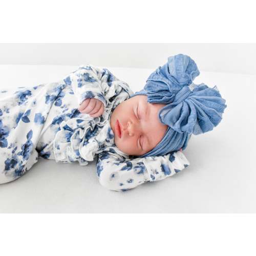 Ruffled Headband- Denim