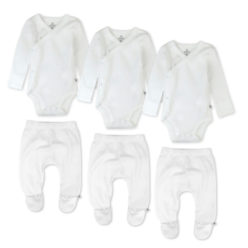 6-Pack Organic Cotton Long Sleeve Kimono Bodysuit & Footed Pant Bundle | Honest Baby Clothing