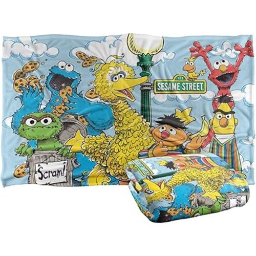 Sesame Street Retro Gang Silky Touch Super Soft Throw Blanket 36" x 58"