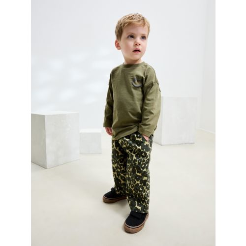 Green Leopard Print Pull On Wide Trousers (3mths-7yrs)