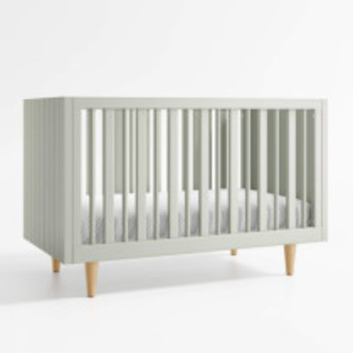 Crate&Kids Finn Sage Green Wood Convertible Crib