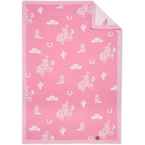Cowgirl Jacquard Baby Blanket, 30"x40" Two-Sided Breathable Throw Blanket for Boys and Girls, Newborn Infant Toddler Ideal for Gift