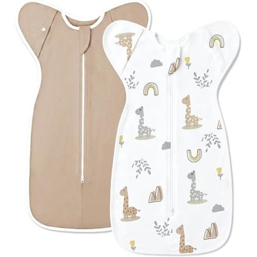2 Pack Swaddle Sleep Sack 0-3 Months,Arms Up Swaddle for Newborns