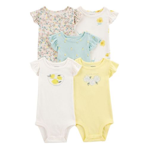 Baby Girl Carter's 5-Pack Short Sleeve Lemon and Floral Bodysuits