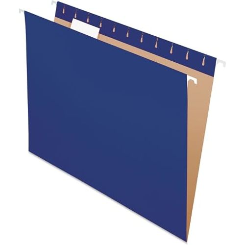 Pendaflex Recycled Hanging Folders, Letter Size, Navy, 1/5 Cut, 25/BX (81615EE)