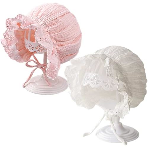 Baby Girl Toddlers Breathable Lacy Bonnet Eyelet Cotton Adjustable Sun Protection Hat