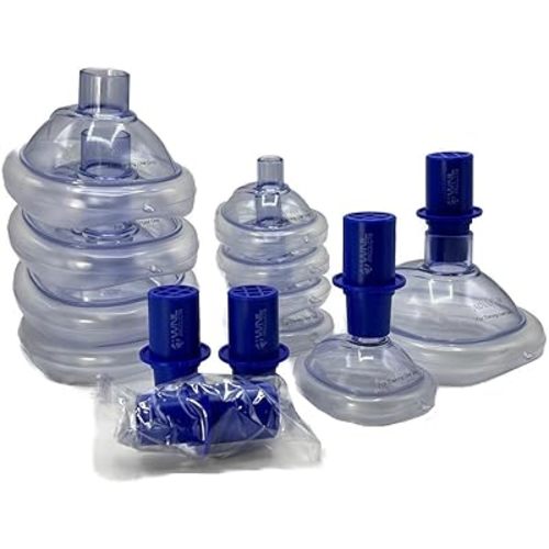 WNL Products 5000TMV-COMBO CPR Training Adult/Child & Infant Practi-MASK & Valve Combo, 5 Adult/Child Masks, 5 Infant Masks, and 5 Valves Fits All WNL Training Masks