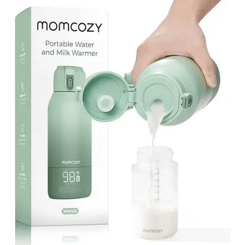 Momcozy Portable Bottle Warmer for Travel – Dual Heating Modes for Breast Milk & Water, Portable Milk Warmer with Fast Heating & Long Battery Life, 17 Ounces Large Capacity to Meet Your All-Day Needs