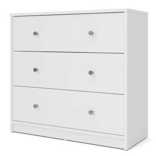 Tvilum Studio 3 Drawer Dresser for Adults, White