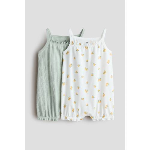 2-PACK COTTON ROMPER SUITS