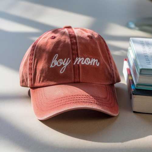 Embroidered Boy Mom Pigment Dyed Hat, Mom of Boys Hat, Cute Mom Life Hat, Mother&#39;s Day Gift, Mama of Boys Hat, Boy Mom Embroidered Hat