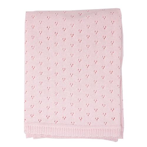 Pointelle Layette Baby Blanket, Pink