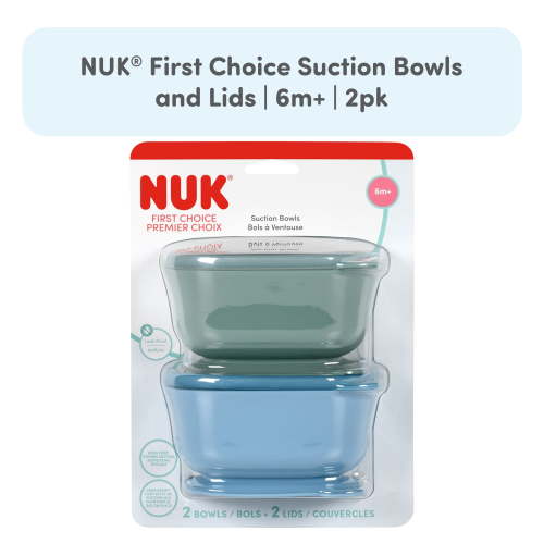 NUK First Choice Suction Bowls and Lids, 2 Pack