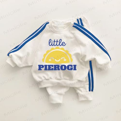 LITTLE PIEROGI Baby Toddler Blue Striped 2-piece Set