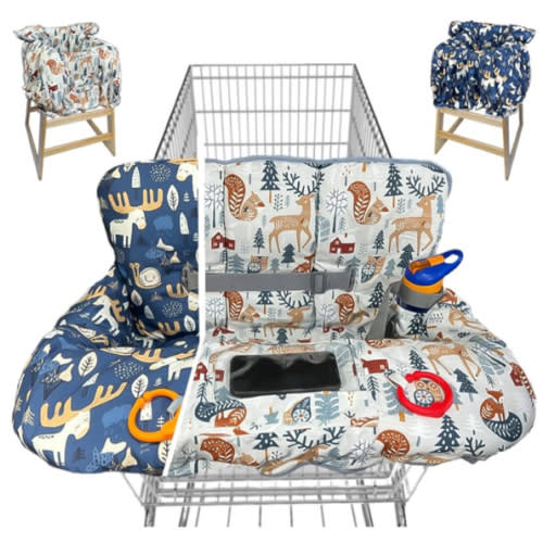 Shopping Cart Cover for Baby Grocery Cart Cover for Baby boy and Baby Girl, High Chair Cover for Baby and Toddler, Baby Registry Gift - Waterproof - Extra Large - Cotton - Double Sided (Multi)