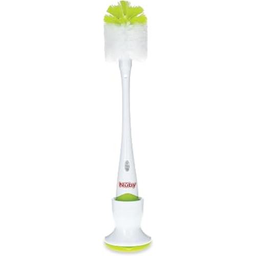 Nuby 2-in-1 Bottle and Nipple Brush | Stand - Green