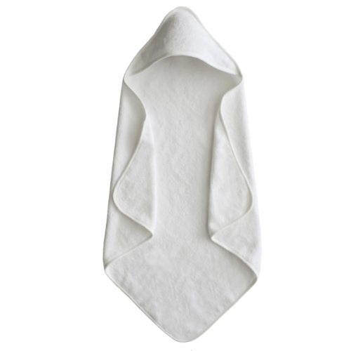 mushie Baby Hooded Towel | Organic Cotton (Pearl)
