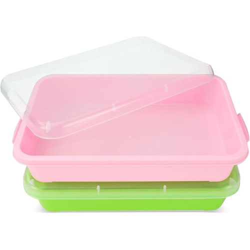 AtMini Sensory Bin Sand Tray with Lid for Toddlers (2-Pack)
