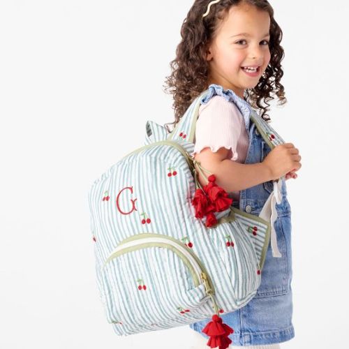 Embroidered Quilted Backpack | Mark and Graham