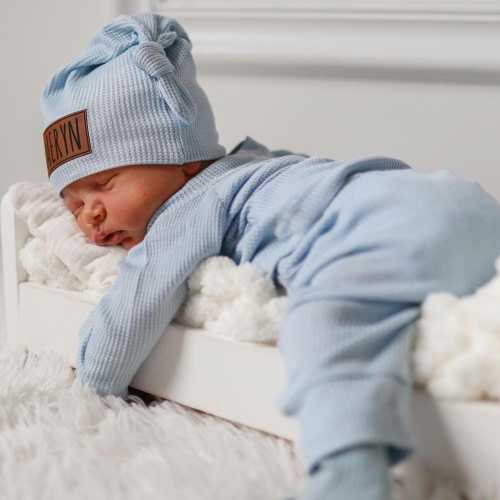 Baby Boy Coming Home Outfit | Personalized Waffle Set | Newborn Going Home Outfit | Baby Shower Gift | Hospital Outfit | Bamboo