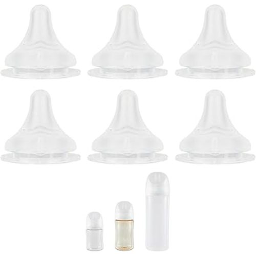 Silicone Nipple for Pigeon Baby Bottle, Size SS, Extra Slow Flow, 0m+, 6 Count