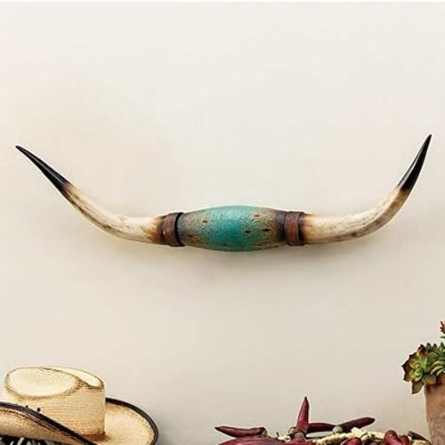 BLACK FOREST DECOR Turquoise Steer Horn