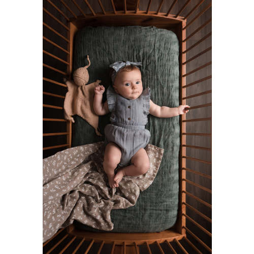 Organic Muslin Ruffle Bodysuit in Blueberry – L'ovedbaby