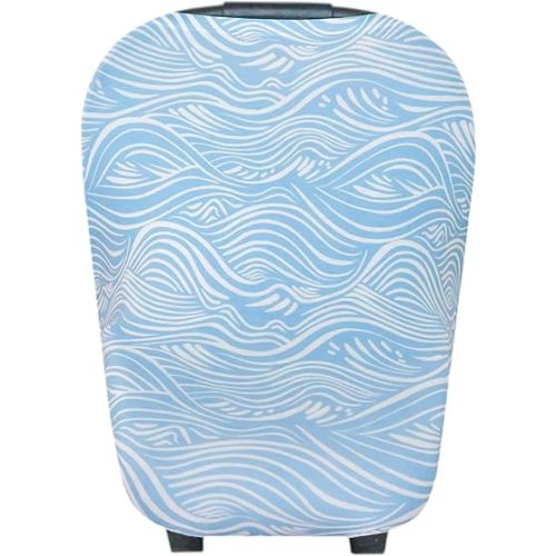 Copper Pearl Multi-Use Cover: Car Seat Covers, Nursing Cover, and Stroller Cover for Sun - Stretchy Fabric, All-Season Use, Stylish Designs, Easy Access for Moms - Surf