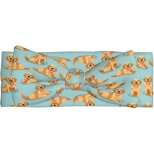Cute Golden Retriever Print Baby Girl Bows And Headbands 6-12 Months For Baby Girls Newborn Infant Toddlers