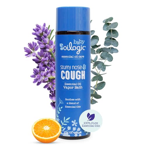 Oilogic Stuffy Nose and Cough Vapor Bath Relief for Babies & Toddlers, Essential Oil Breathe Blend - Pediatrician & Dermatologist Tested Formula Naturally Soothes with Essential Oils- 266ml (9 fl oz)